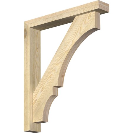 Ekena Millwork Balboa Block Rough Sawn Bracket w/ Offset Brace, Douglas Fir, 4"W x 24"D x 28"H BKT0402X24X28BOA05RDF